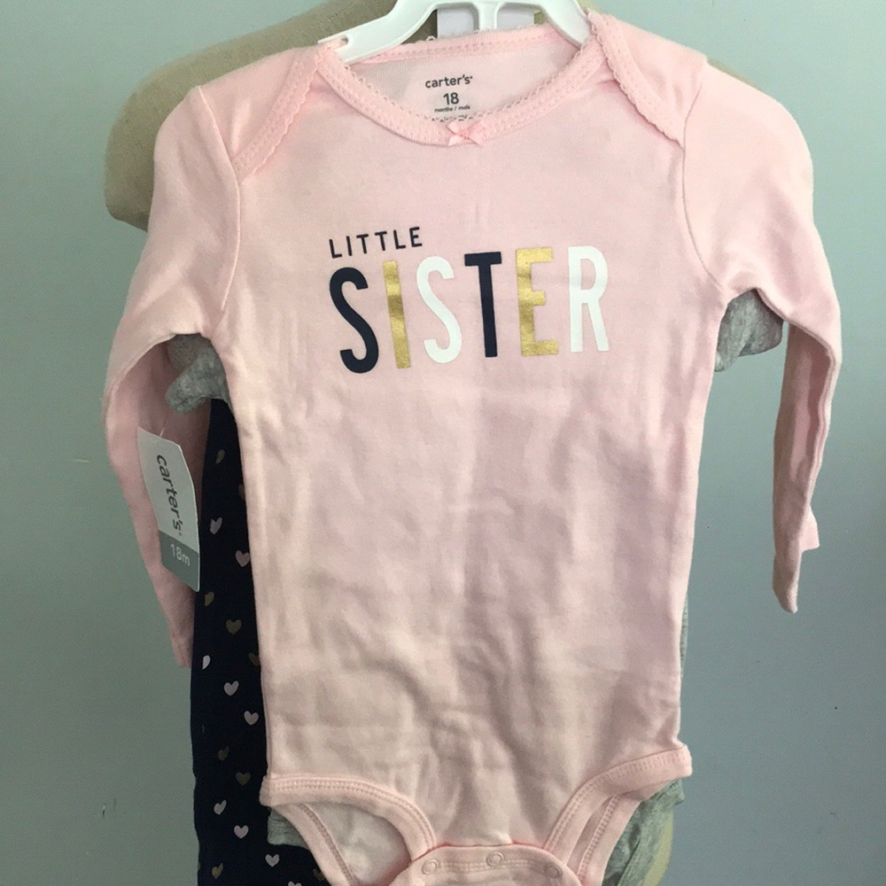 Carter’s 3 piece set baby girls onesie pants set